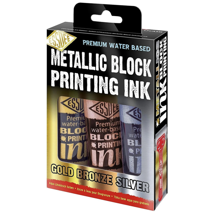 Couleur de linoléum Metallic 100 ml x 3 dans le groupe Loisirs créatifs / Techniques / Impressions sur lino chez Pen Store (130574)