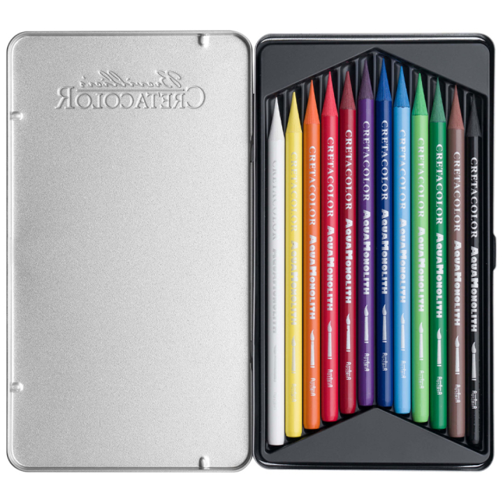 Aqua Monolith Crayons Aquarelle Lot de 12 dans le groupe Stylos / Crayons d'artistes / Crayons aquarellables chez Pen Store (130577)