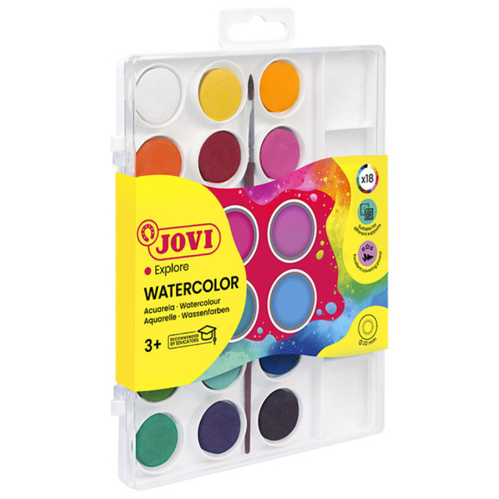 Ensemble d'aquarelle 18 couleurs dans le groupe Kids / Hobby et Coleurs pour enfants / Peinture pour enfants / Aquarelle pour enfants / Peinture à l'eau chez Pen Store (130614)