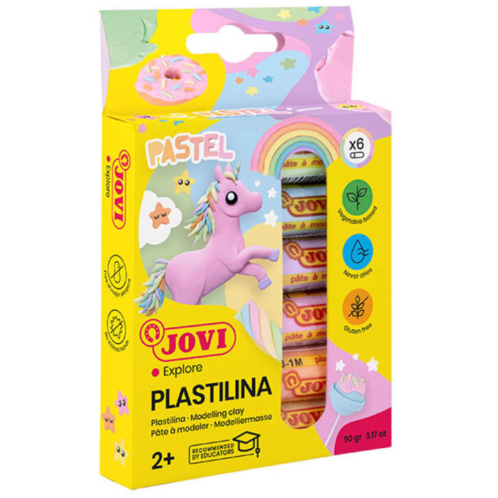 Plastilina Pâte à modeler ensemble de 6 Pastel 15 g dans le groupe Kids / Hobby et Coleurs pour enfants / Pâte à modeler chez Pen Store (130617)