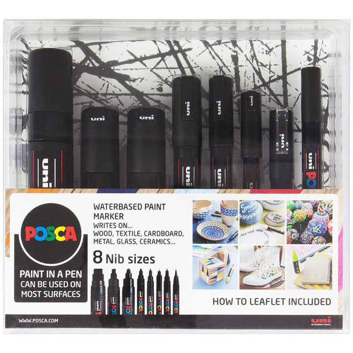 Black Ensemble de 8 dans le groupe Stylos / Crayons d'artistes / Marqueurs acryliques chez Pen Store (130695)