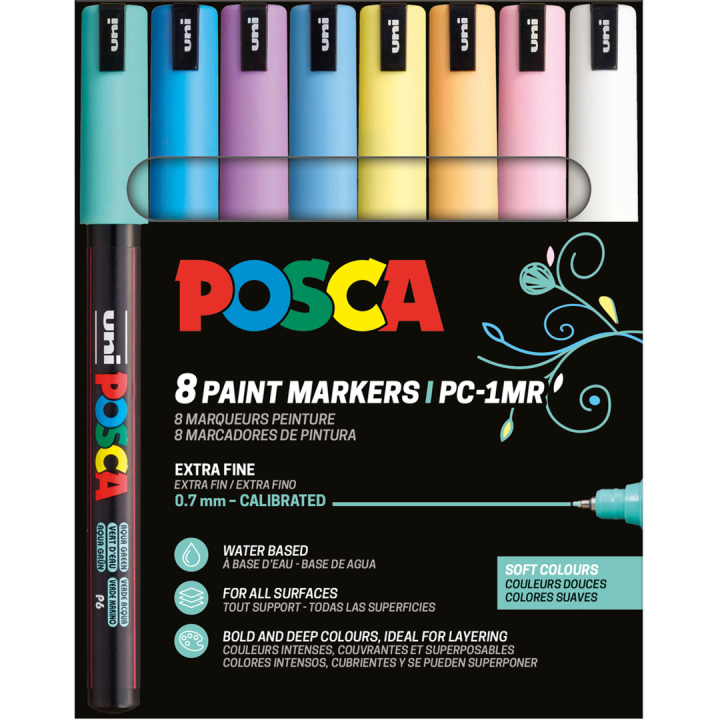 PC-1MR Soft Colours Ensemble de 8 dans le groupe Stylos / Crayons d'artistes / Marqueurs acryliques chez Pen Store (130696)
