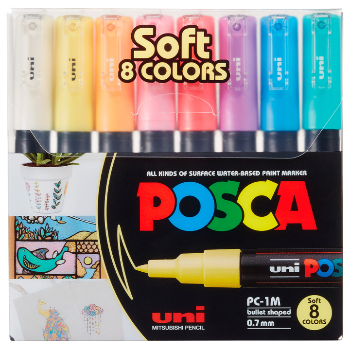 PC-1M Soft Colours Ensemble de 8 dans le groupe Stylos / Crayons d'artistes / Marqueurs acryliques chez Pen Store (130697)