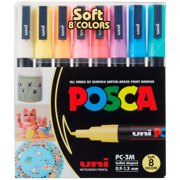 PC-3M Soft Colours Ensemble de 8 dans le groupe Stylos / Crayons d'artistes / Marqueurs acryliques chez Pen Store (130698)