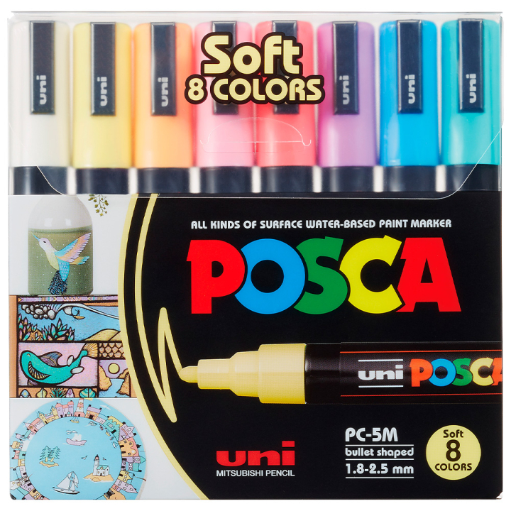 PC-5M Soft Colours Ensemble de 8 dans le groupe Stylos / Crayons d'artistes / Marqueurs acryliques chez Pen Store (130699)