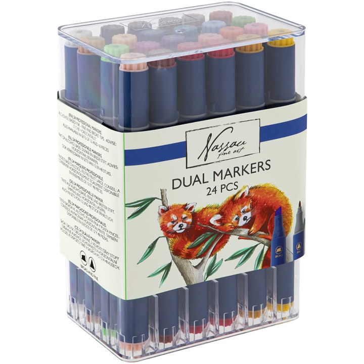 Dual Markers Lot de 24 dans le groupe Stylos / Crayons d'artistes / Feutres d'illustrations chez Pen Store (130719)