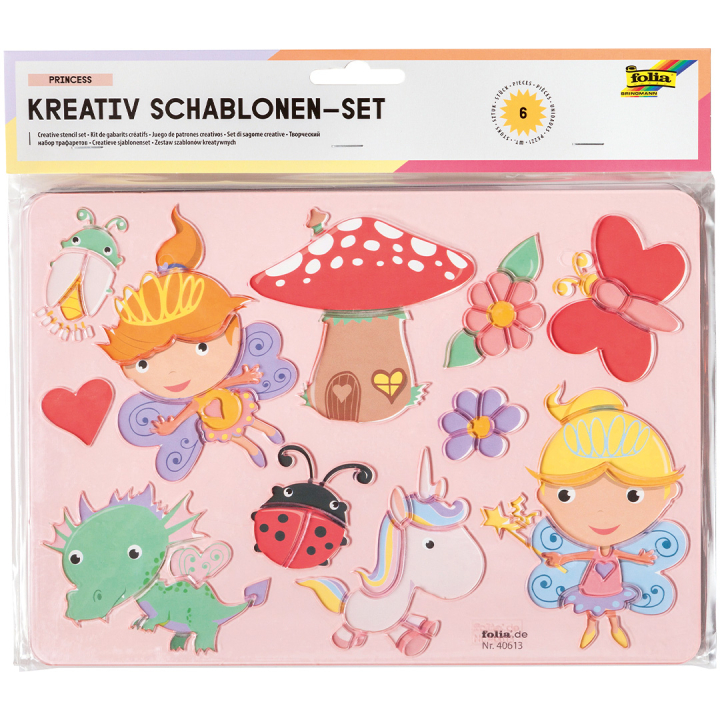 Pochoirs pour enfants Princesses lot de 6 dans le groupe Loisirs créatifs / Accessoires Hobby / Pochoirs chez Pen Store (131626)