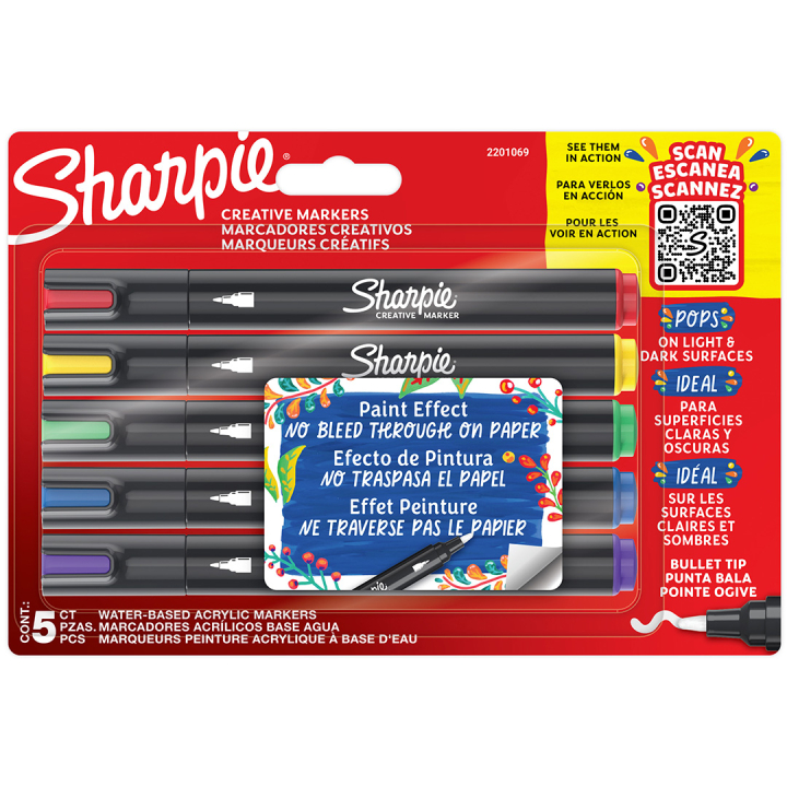 Creative Marker Bullet Tip Lot de 5 dans le groupe Stylos / Crayons d'artistes / Marqueurs acryliques chez Pen Store (131697)