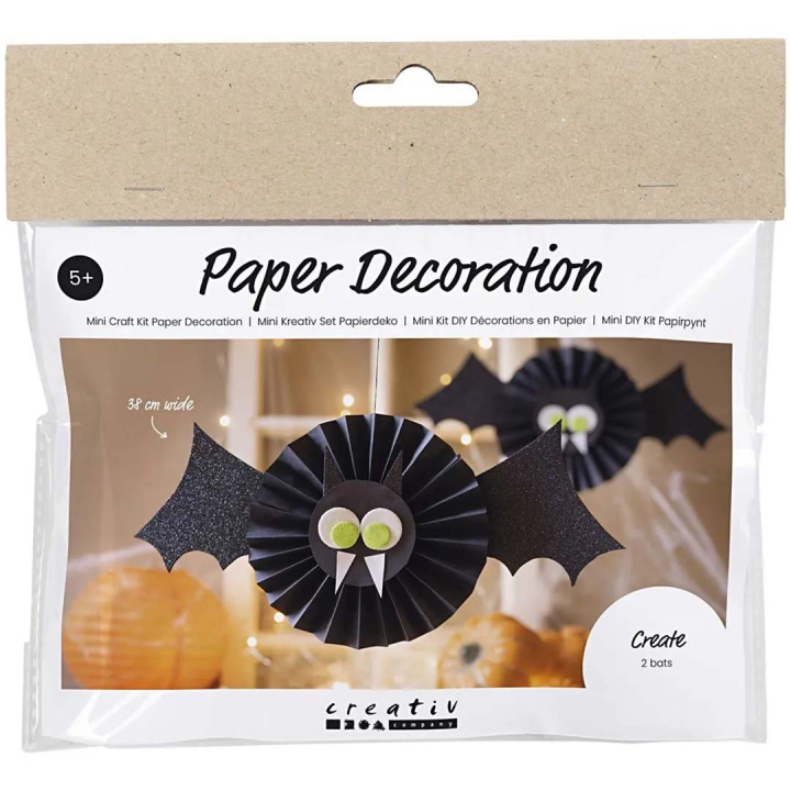 Mini kit de bricolage Décoration en papier Chauves-souris (5 ans+) dans le groupe Loisirs créatifs / Fêtes et saisons / Halloween chez Pen Store (132626)