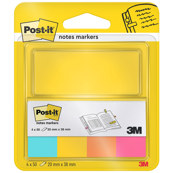 Post-it Index Tabs 20x38 4 couleurs dans le groupe Papiers & Blocs / Écrire et consigner / Post-it et blocs-notes chez Pen Store (132698)