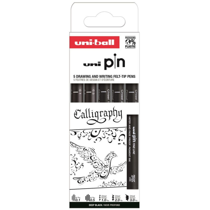 Pin Fineliner Calligraphy Lot de 5 dans le groupe Loisirs créatifs / Calligraphie / Feutre Calligraphie chez Pen Store (132724)