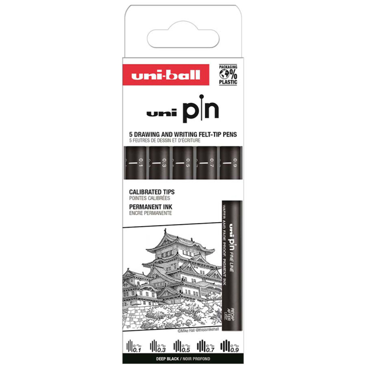 Pin Fineliner Classic 1 Lot de 5 dans le groupe Stylos / Écrire / Feutres Fineliners chez Pen Store (132725)