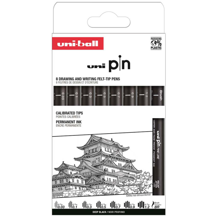 Pin Fineliner Classic 1 Lot de 8 dans le groupe Stylos / Écrire / Feutres Fineliners chez Pen Store (132726)