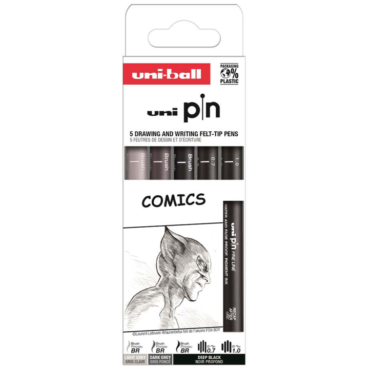 Pin Fineliner Comics Lot de 5 dans le groupe Stylos / Écrire / Feutres Fineliners chez Pen Store (132732)