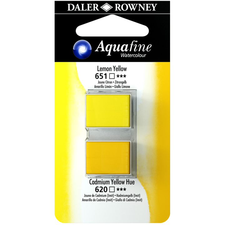 Aquarelle Half-pan Duo Lemon Yellow/Cad Yellow Hue dans le groupe Matériels d'artistes / Couleurs de l'artiste / Peinture aquarelle chez Pen Store (132888)