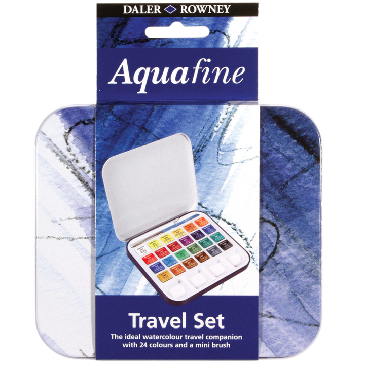 Peinture aquarelle Travel Tin 24 demi-godets dans le groupe Matériels d'artistes / Couleurs de l'artiste / Peinture aquarelle chez Pen Store (132938)