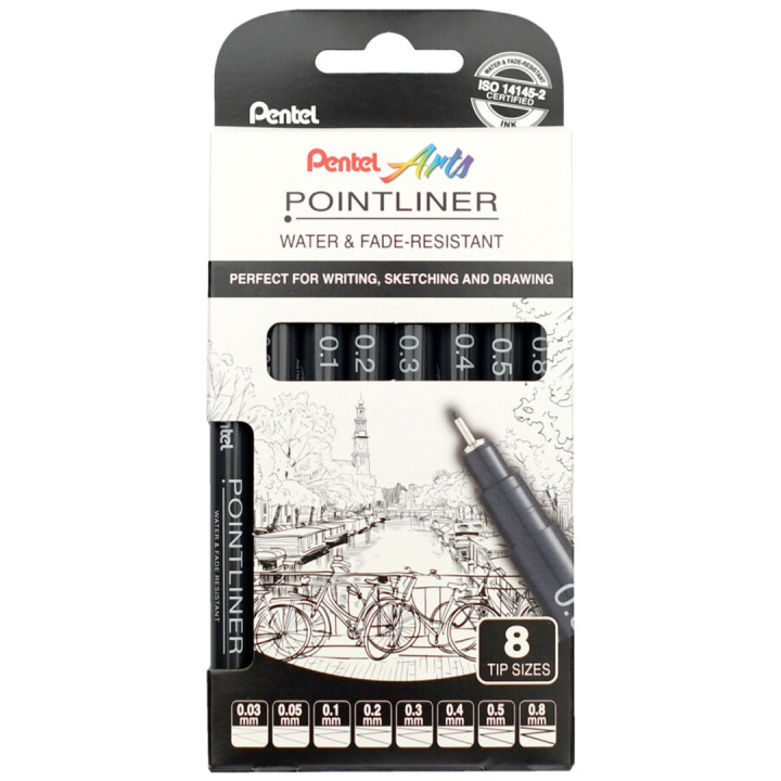 Pointliner Ensemble de 8 dans le groupe Stylos / Écrire / Feutres Fineliners chez Pen Store (133077)