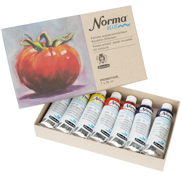 Norma Blue Peintures à l'huile 7x35 ml dans le groupe Matériels d'artistes / Couleurs de l'artiste / Peintures à l'huile chez Pen Store (133140)