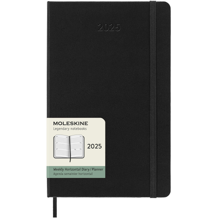 12M Weekly Notebook Horizontal 2025 Softcover Large Black dans le groupe Papiers & Blocs / Calendriers et agendas / Calendriers 12 mois chez Pen Store (133789)