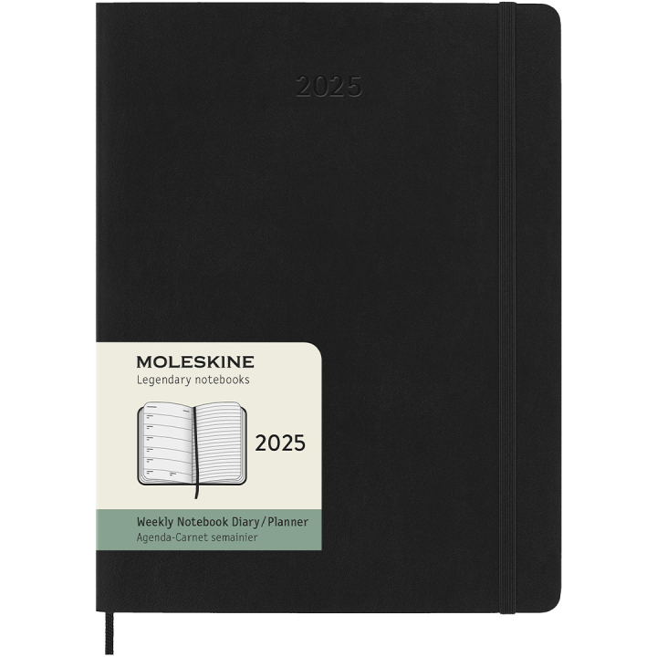 12M Weekly Hardcover 2025 XL Black dans le groupe Papiers & Blocs / Calendriers et agendas / Calendriers 12 mois chez Pen Store (133808)