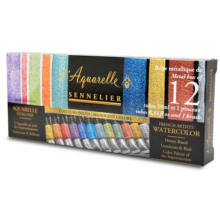 l'Aquarelle Peinture Aquarelle Iridescent Colours 12x10 ml dans le groupe Matériels d'artistes / Couleurs de l'artiste / Peinture aquarelle chez Pen Store (133816)