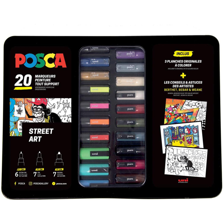 Posca Street Art Ensemble de 20 dans le groupe Stylos / Crayons d'artistes / Marqueurs acryliques chez Pen Store (133848)