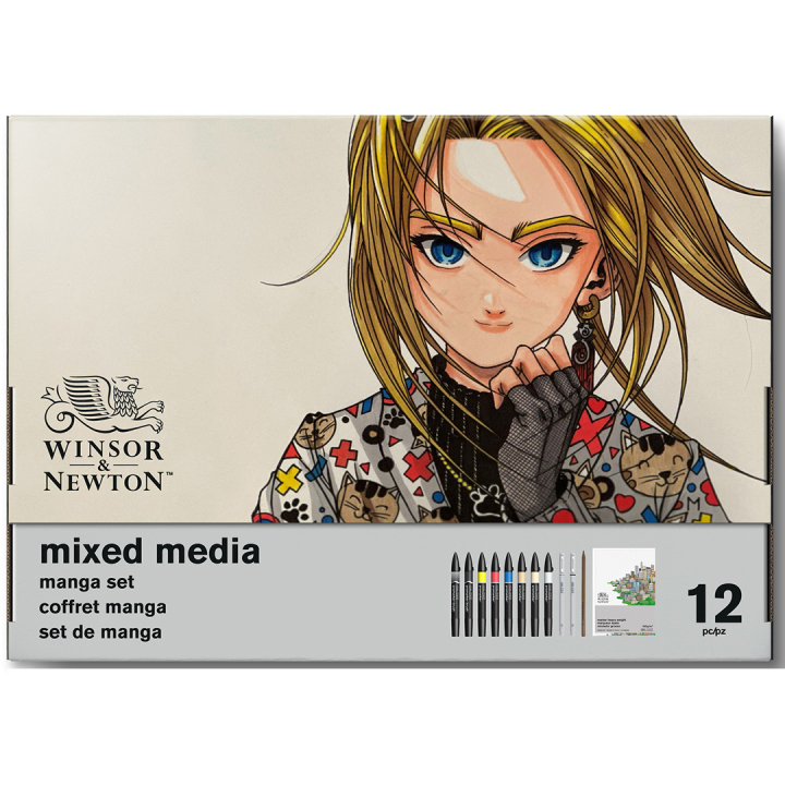 Mixed Media Graphic Art Manga Ensemble de 12 dans le groupe Stylos / Crayons d'artistes / Feutres d'illustrations chez Pen Store (134063)