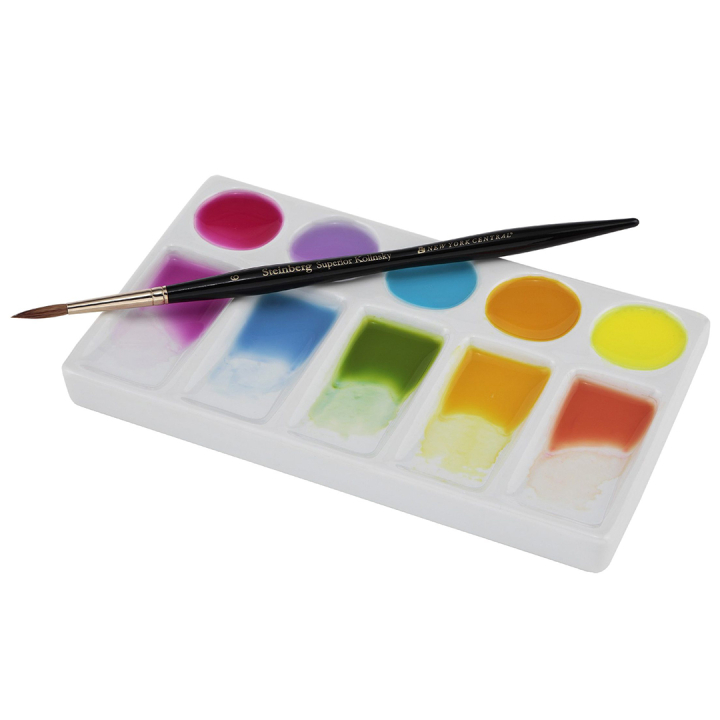 Artists palette rectangulaire en porcelaine 22x20 cm dans le groupe Matériels d'artistes / L'atelier / Palettes chez Pen Store (134469)