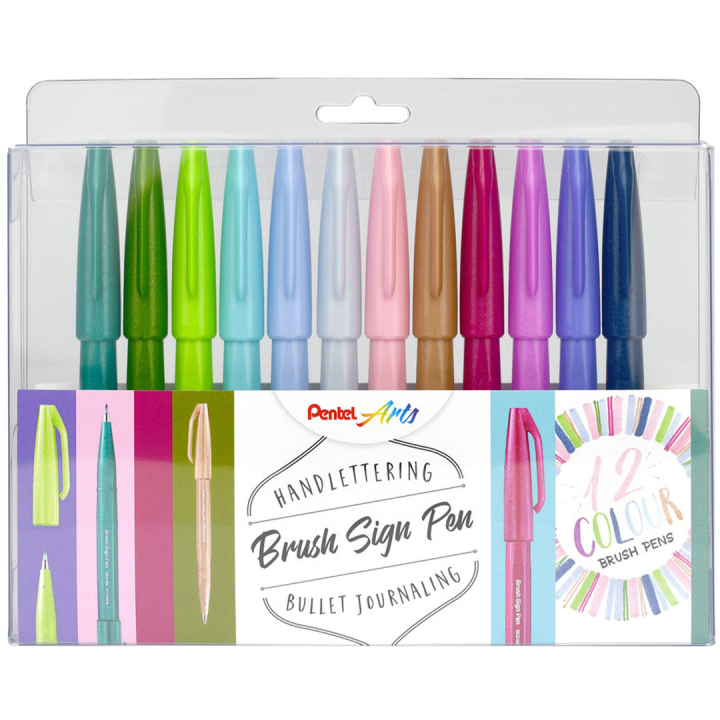 Brush Sign Pen Lot de 12 Pastel dans le groupe Stylos / Crayons d'artistes / Feutres chez Pen Store (134577)