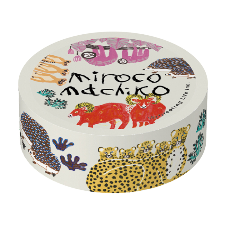 Washi-tape Miroco Machiko Animal Family dans le groupe Loisirs créatifs / Accessoires Hobby / Washi Tape chez Pen Store (134801)