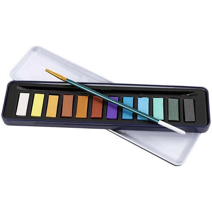 Aquarelle Lot de 12 Metallic dans le groupe Matériels d'artistes / Couleurs de l'artiste / Peinture aquarelle / Aquarelle pour enfants chez Pen Store (134822)