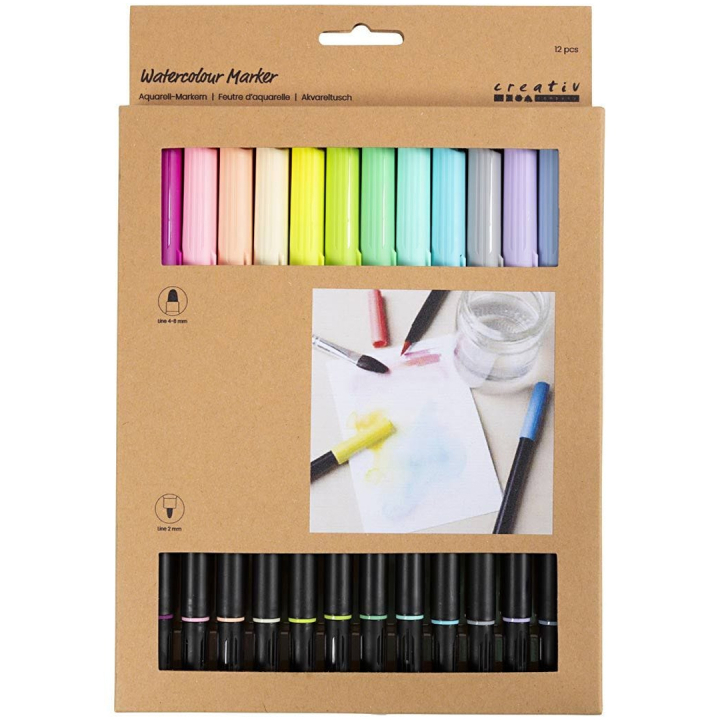 Feutres pour aquarelle Two-Tip Brush Lot de 12 dans le groupe Stylos / Crayons d'artistes / Feutres pinceaux chez Pen Store (134825)