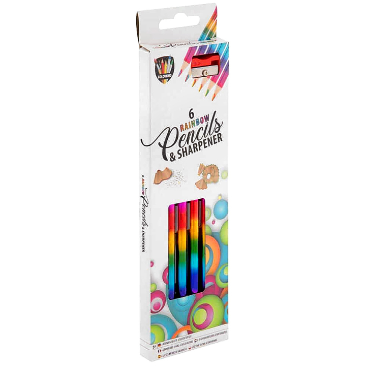 Crayons arc-en-ciel + taille-crayon dans le groupe Kids / Crayons pours les enfants / Crayons de couleurs pour les enfants chez Pen Store (134889)