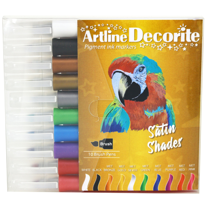 Decorite Brush Marker Lot de 10 Satin dans le groupe Stylos / Crayons d'artistes / Feutres pinceaux chez Pen Store (134999)