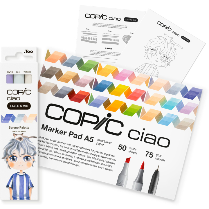 Ciao Layer & Mix Manga Starter Set Serene dans le groupe Stylos / Crayons d'artistes / Feutres d'illustrations chez Pen Store (135141)