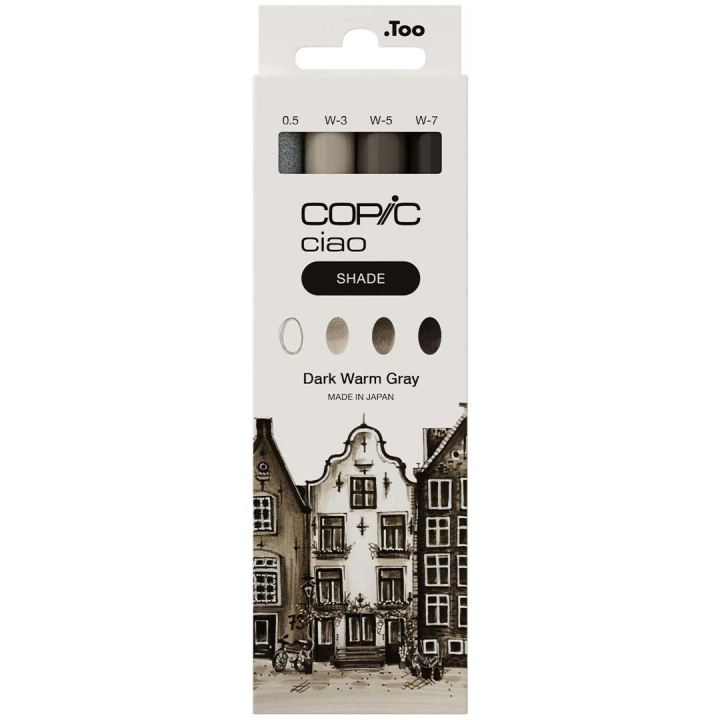 Ciao Shade Set Dark Warm Gray Lot de 4 dans le groupe Stylos / Crayons d'artistes / Feutres d'illustrations chez Pen Store (135144)