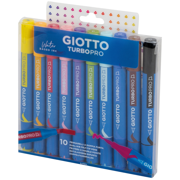 Turbo Pro Dual Tip Marker Pen Ensemble de 10 dans le groupe Stylos / Crayons d'artistes / Markers aquarelle chez Pen Store (135469)