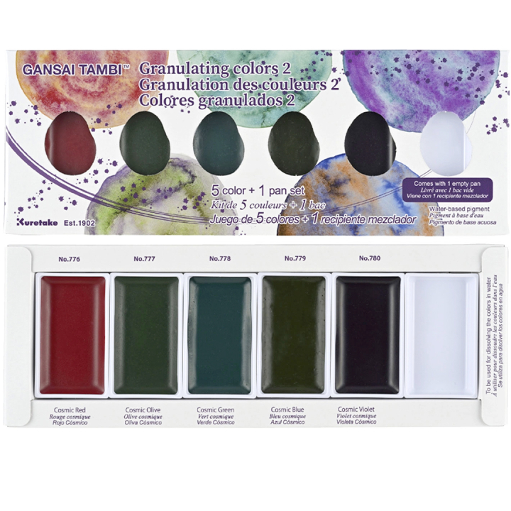 Gansai Tambi Aquarelle lot de 5 Granulating Colors 2 dans le groupe Matériels d'artistes / Couleurs de l'artiste / Peinture aquarelle / Aquarelle en godet chez Pen Store (135537)