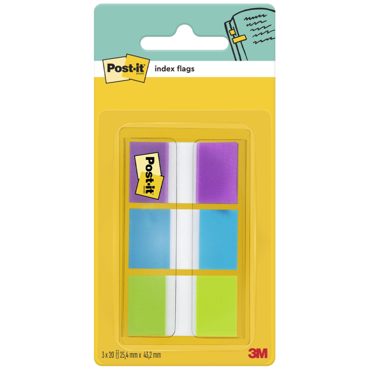 Post-it Index Tabs 25,4x43,2 mm 3 couleurs dans le groupe Papiers & Blocs / Écrire et consigner / Post-it et blocs-notes chez Pen Store (135556)