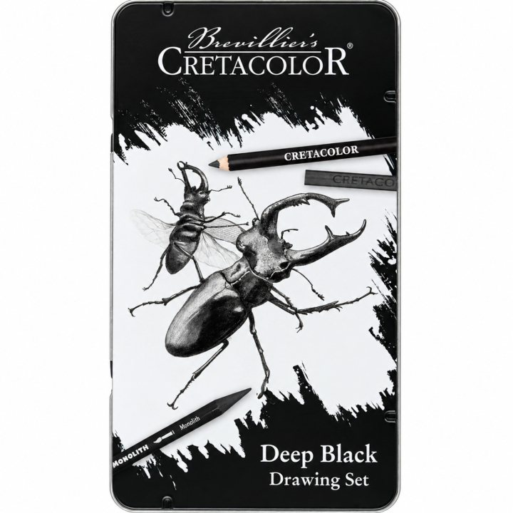 Deep Black Set de dessin 10 pièces dans le groupe Matériels d'artistes / Craie et Graphite / Fusain et crayons fusains chez Pen Store (135646)