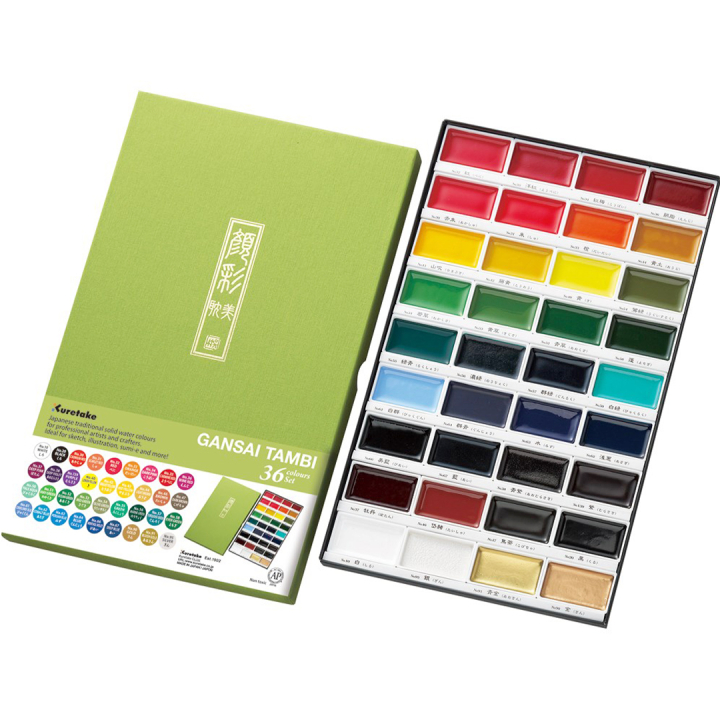 Gansai Tambi Aquarelle Lot de 36 dans le groupe Matériels d'artistes / Couleurs de l'artiste / Peinture aquarelle / Aquarelle en godet chez Pen Store (135661)