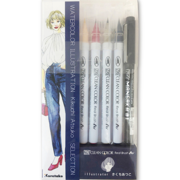 Clean Color Real Brush Illustration 1 set Lot de 8 dans le groupe Stylos / Crayons d'artistes / Feutres pinceaux chez Pen Store (135665)