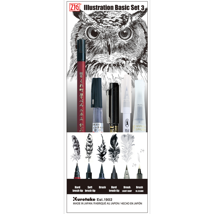Inktober Illustration Basic set Lot de 5 dans le groupe Stylos / Crayons d'artistes / Feutres pinceaux chez Pen Store (135666)