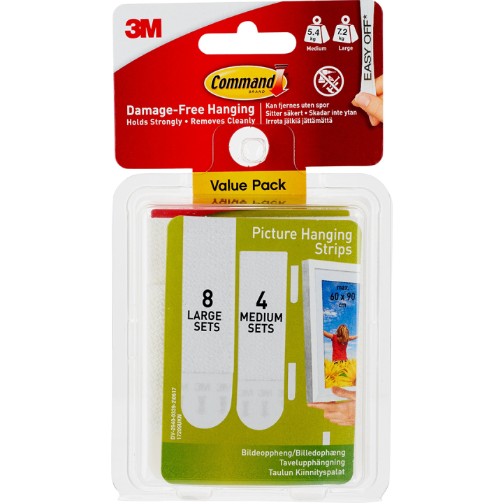 Command Bandes pour accrocher des tableaux Pack économique Moyen/Grand dans le groupe Loisirs créatifs / Organiser / Cadres / Système de suspension pour cadres chez Pen Store (135684)