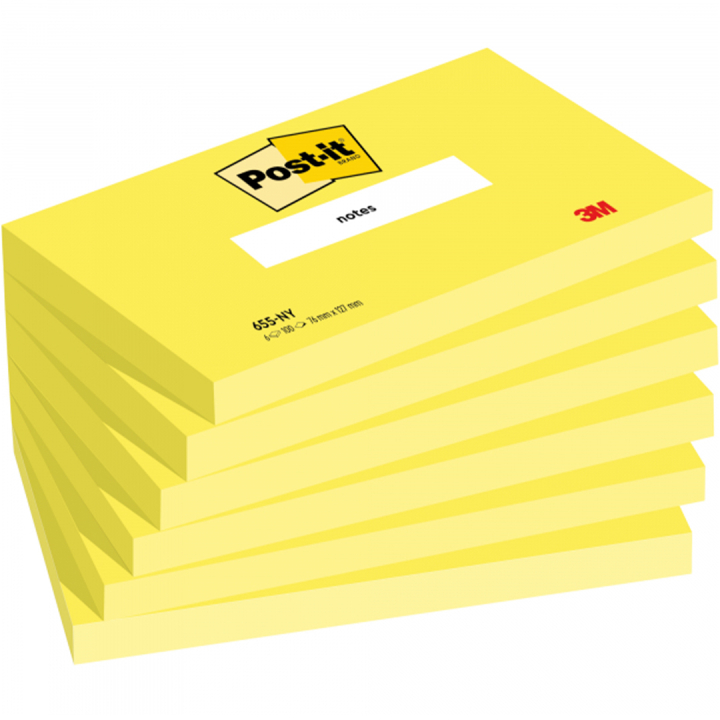 Post-it 76×127 Jaune fluo pack de 6 dans le groupe Papiers & Blocs / Écrire et consigner / Post-it et blocs-notes chez Pen Store (135714)