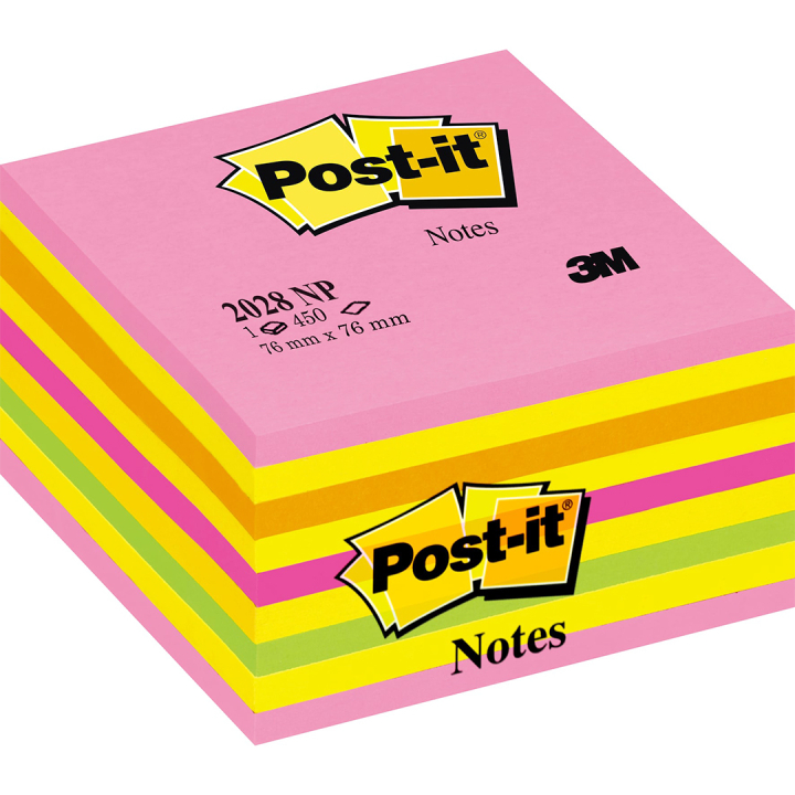 Post-it Note Cube 76x76 Mélange de couleurs Néon dans le groupe Papiers & Blocs / Écrire et consigner / Post-it et blocs-notes chez Pen Store (135716)