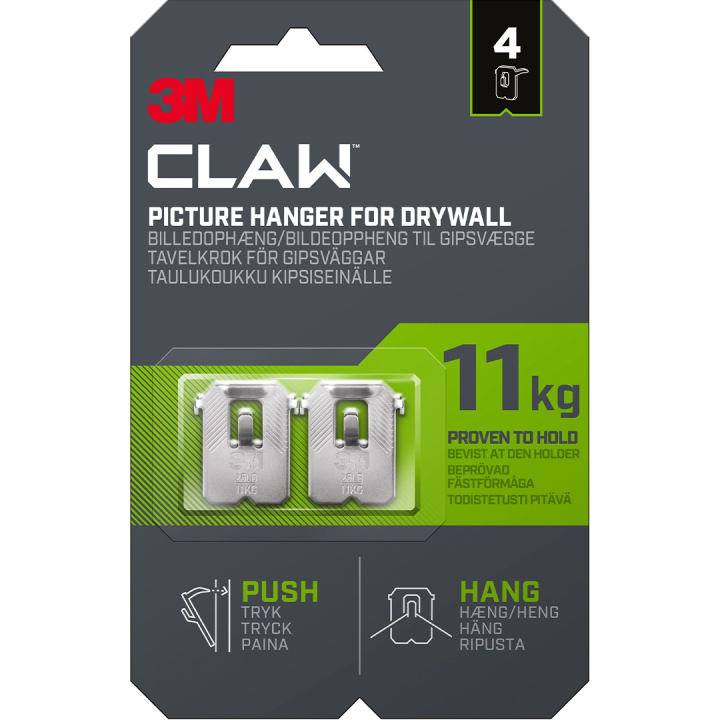 Claw Crochet pour cadre sur plaque de plâtre 11 kg lot de 4 dans le groupe Loisirs créatifs / Organiser / Cadres / Système de suspension pour cadres chez Pen Store (135736)
