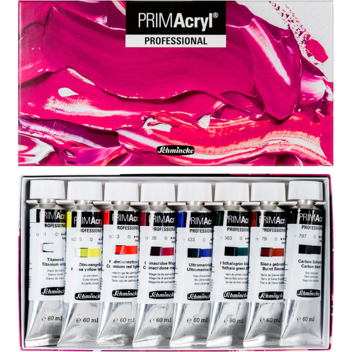 PRIMAcryl Peinture acrylique 8 x 60 ml, set dans le groupe Matériels d'artistes / Couleurs de l'artiste / Peinture acrylique chez Pen Store (136012)