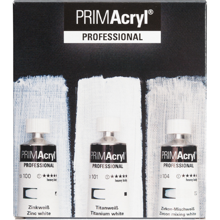 PRIMAcryl Peinture acrylique 35 ml Blanc ensemble de 3 dans le groupe Matériels d'artistes / Couleurs de l'artiste / Peinture acrylique chez Pen Store (136015)