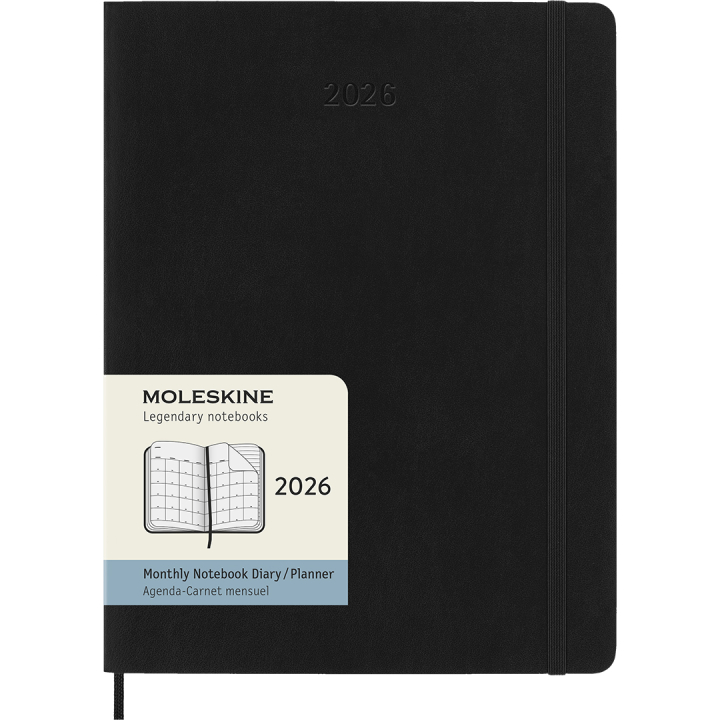 Calendrier 12M Monthly 2026 Softcover XL Black dans le groupe Papiers & Blocs / Calendriers et agendas / Calendriers 12 mois chez Pen Store (136099)
